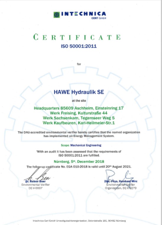 HAWE DIN ISO 50001-2011 SE EN