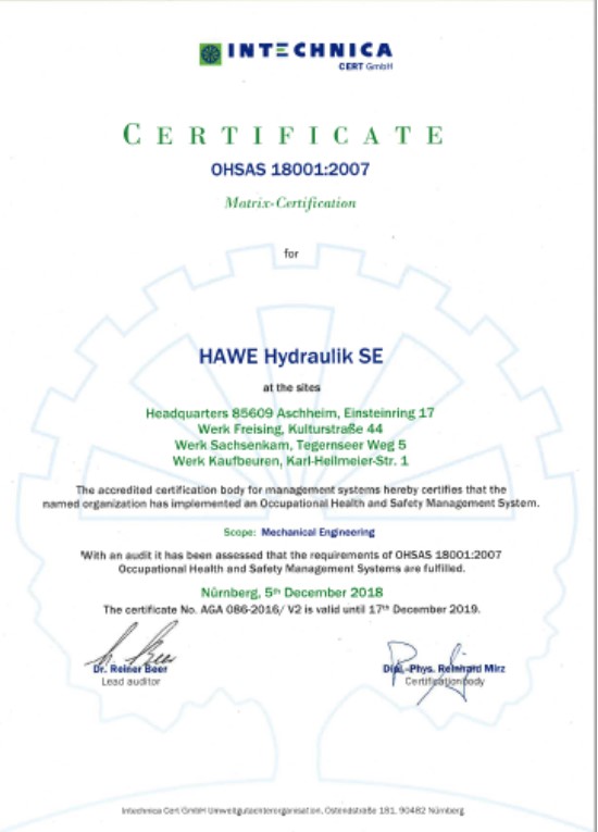 HAWE OHSAS 18001-2007 SE EN